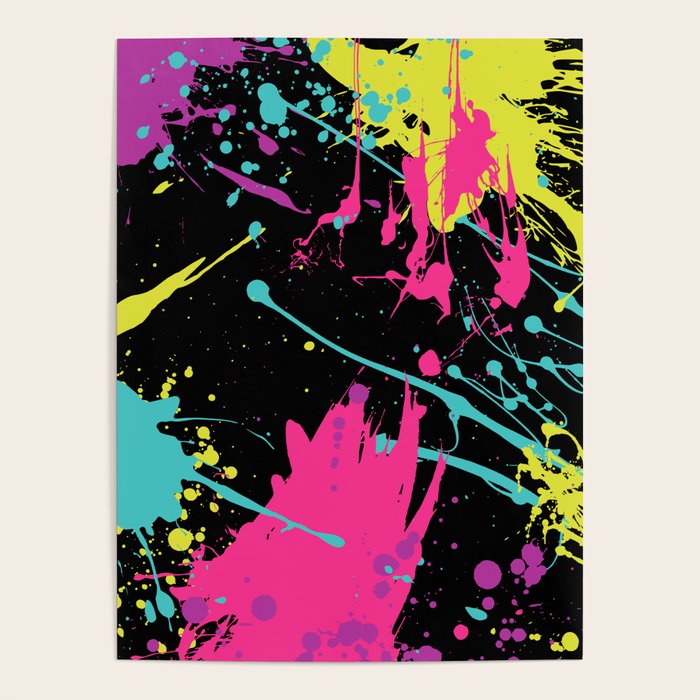 Splatter Paint Black Poster Gallery Image 4