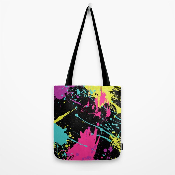 Splatter Paint Black Tote Bag Gallery Image 2
