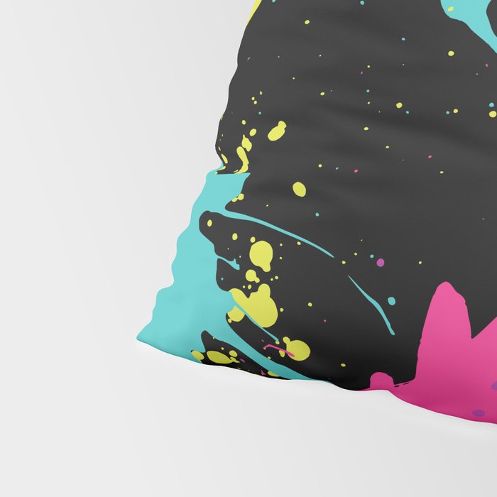 Splatter Paint Black Pillow Sham Gallery Image 4