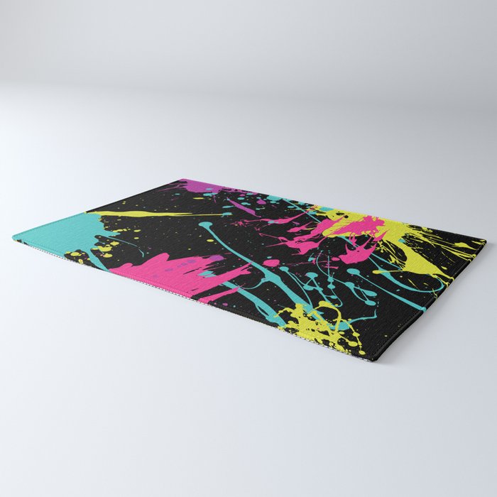 Splatter Paint Black Rug Gallery Image 3