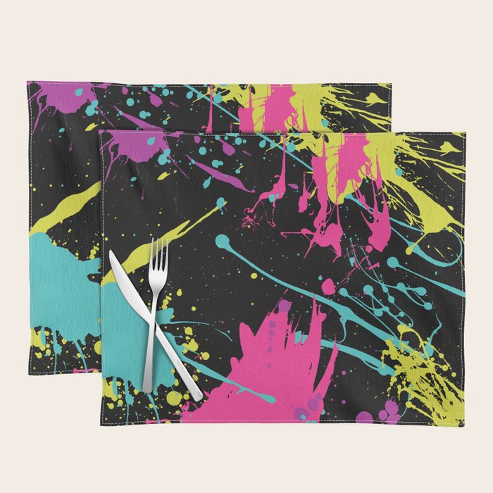 Splatter Paint Black Placemat Gallery Image 1