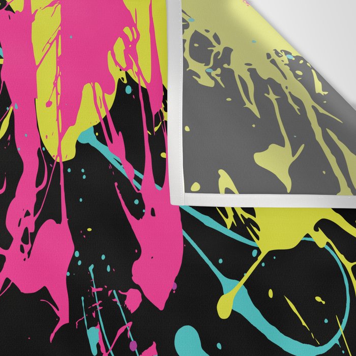 Splatter Paint Black Wall Tapestry Gallery Image 3