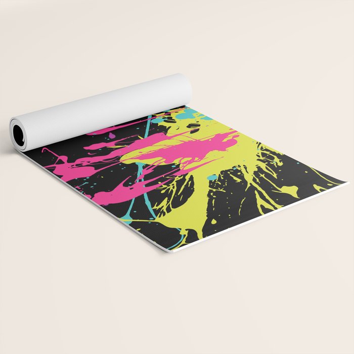 Splatter Paint Black Yoga Mat Gallery Image 2