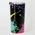 Splatter Paint Black Travel Mug Gallery Image 3