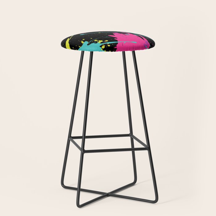Splatter Paint Black Stool Gallery Image 1