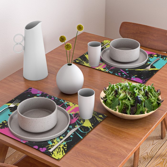 Splatter Paint Black Placemat Gallery Image 2