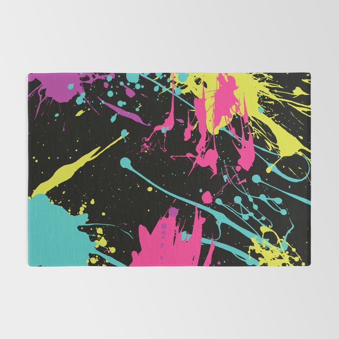 Splatter Paint Black Rug Gallery Image 2