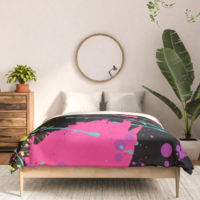Splatter Paint Black Comforter Gallery Image 3