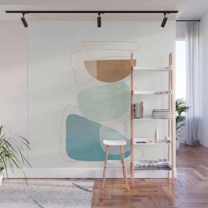 Soft Abstract Shapes 16 Wall Mural Gallery Image 1