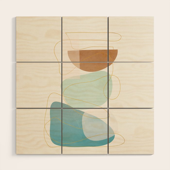 Soft Abstract Shapes 16 Wood Wall Art Gallery Image 1