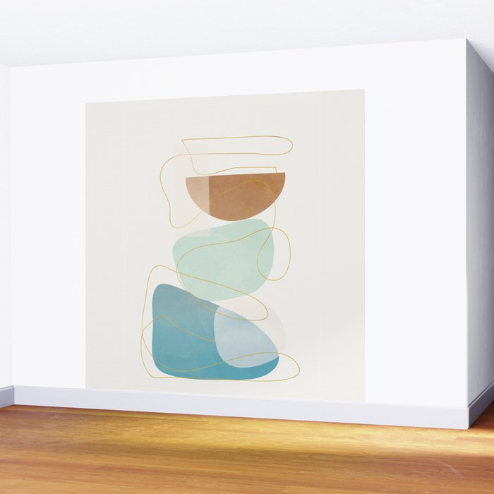 Soft Abstract Shapes 16 Wall Mural Gallery Image 2