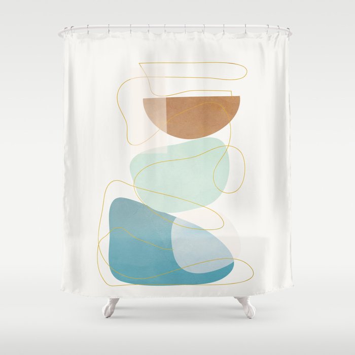 Soft Abstract Shapes 16 Shower Curtain Gallery Image 1
