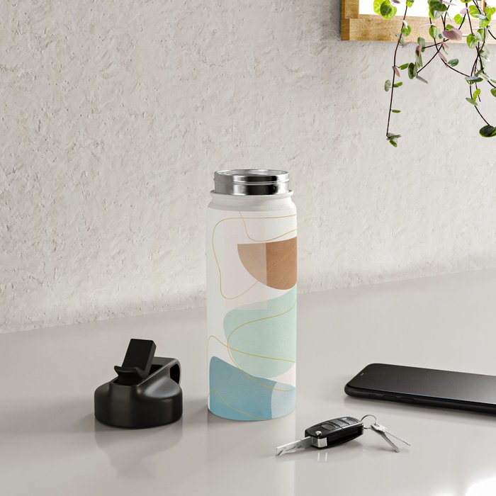 Soft Abstract Shapes 16 Water Bottle Gallery Image 4