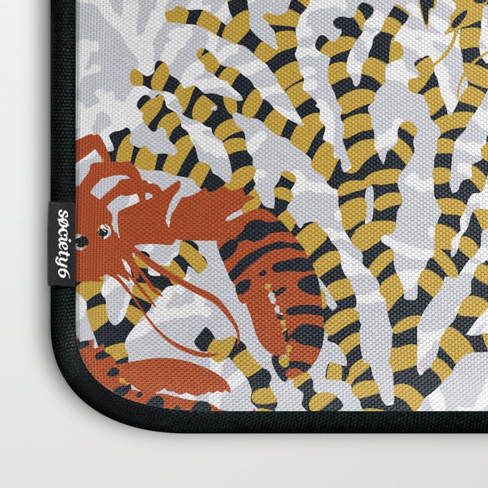 Vibrant coral reef light grey downtoned Laptop Sleeve Gallery Image 3