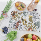 Vibrant coral reef light grey downtoned Cutting Board Gallery Image 2