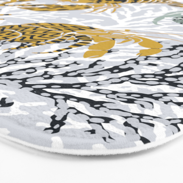 Vibrant coral reef light grey downtoned Bath Mat Gallery Image 3