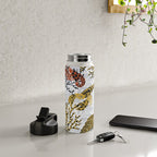 Vibrant coral reef light grey downtoned Water Bottle Gallery Image 4
