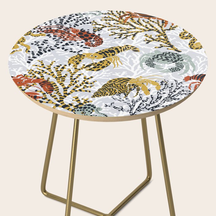 Vibrant coral reef light grey downtoned Side Table Gallery Image 2