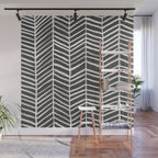 Herringbone - Black & White Wall Mural Gallery Image 1