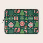 Gifts of Christmas Pattern - Green & Pink Laptop Sleeve Gallery Image 1