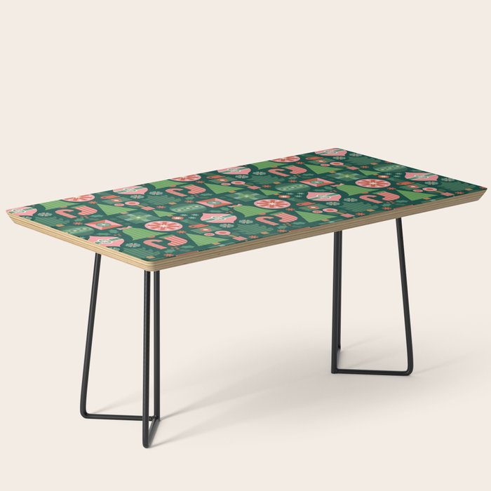 Gifts of Christmas Pattern - Green & Pink Coffee Table Gallery Image 1