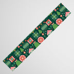 Gifts of Christmas Pattern - Green & Pink Table Runner Gallery Image 3