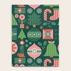 Gifts of Christmas Pattern - Green & Pink Notebook Gallery Image 4