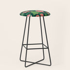 Gifts of Christmas Pattern - Green & Pink Stool Gallery Image 1