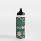 Gifts of Christmas Pattern - Green & Pink Water Bottle Gallery Image 3