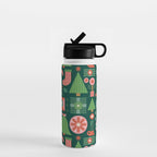 Gifts of Christmas Pattern - Green & Pink Water Bottle Gallery Image 1