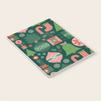 Gifts of Christmas Pattern - Green & Pink Notebook Gallery Image 3