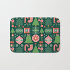 Gifts of Christmas Pattern - Green & Pink Bath Mat Gallery Image 1