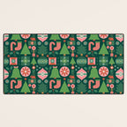 Gifts of Christmas Pattern - Green & Pink Desk Mat Gallery Image 3