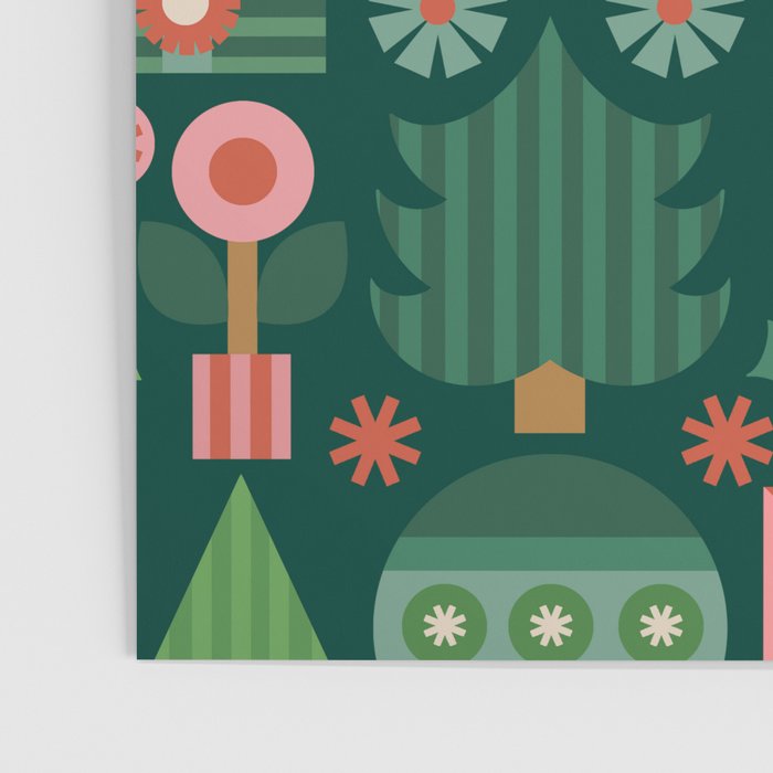 Gifts of Christmas Pattern - Green & Pink Poster Gallery Image 3