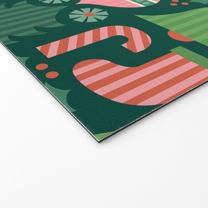 Gifts of Christmas Pattern - Green & Pink Welcome Mat Gallery Image 2
