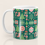 Gifts of Christmas Pattern - Green & Pink Coffee Mug Gallery Image 3
