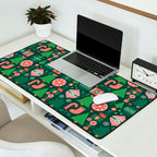 Gifts of Christmas Pattern - Green & Pink Desk Mat Gallery Image 2