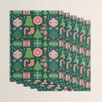 Gifts of Christmas Pattern - Green & Pink Wrapping Paper Gallery Image 3