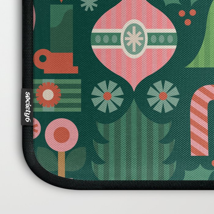 Gifts of Christmas Pattern - Green & Pink Laptop Sleeve Gallery Image 3