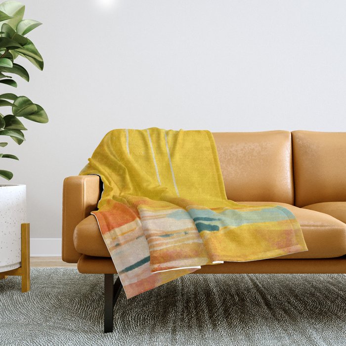sunny landscape Throw Blanket Gallery Image 1