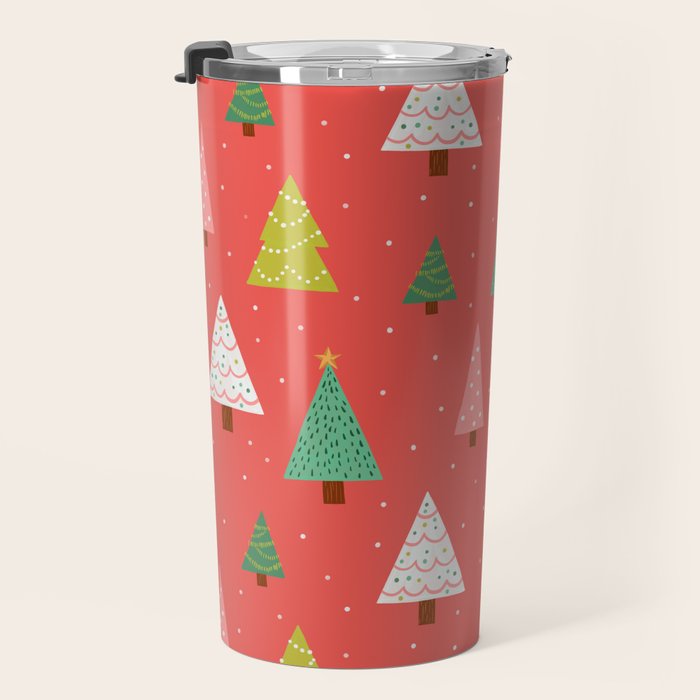 Holly Jolly Trees Travel Mug Gallery Image 3