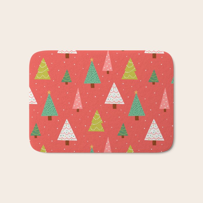 Holly Jolly Trees Bath Mat Gallery Image 1