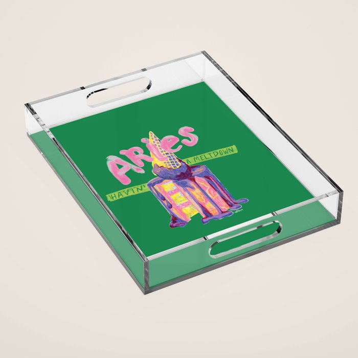 Aries Dessert in Kelly Green & Pink Acrylic Tray Gallery Image 1