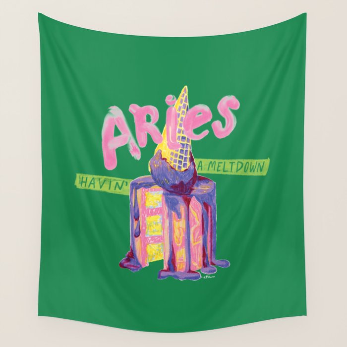 Aries Dessert in Kelly Green & Pink Wall Tapestry Gallery Image 4