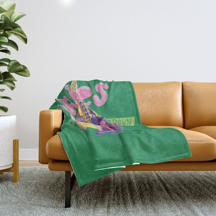 Aries Dessert in Kelly Green & Pink Throw Blanket Gallery Image 1