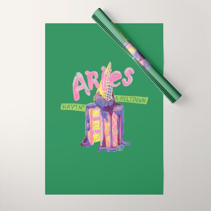 Aries Dessert in Kelly Green & Pink Wrapping Paper Gallery Image 1