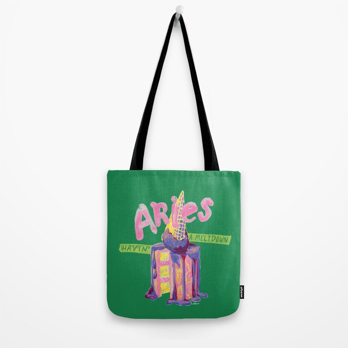 Aries Dessert in Kelly Green & Pink Tote Bag Gallery Image 2