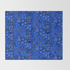 Wildflower Field- Cobalt Blue Throw Blanket Gallery Image 2