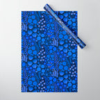 Wildflower Field- Cobalt Blue Wrapping Paper Gallery Image 1