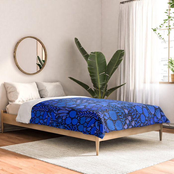 Wildflower Field- Cobalt Blue Comforter Gallery Image 2
